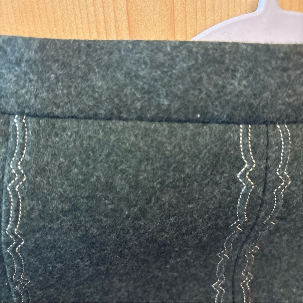 Retro 1970s Bavarian Wool Skirt Dk Green Oktoberfest Alpine  A-Line Sz 26 - Picture 3 of 14